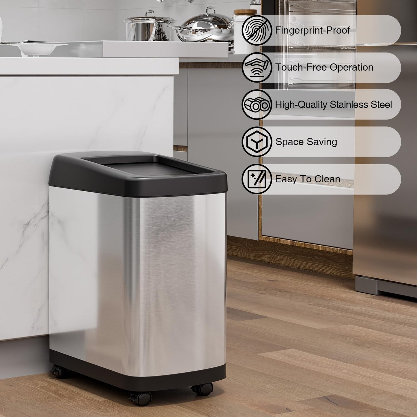 Touchless Motion Sensor Trash Can 13 Gallon