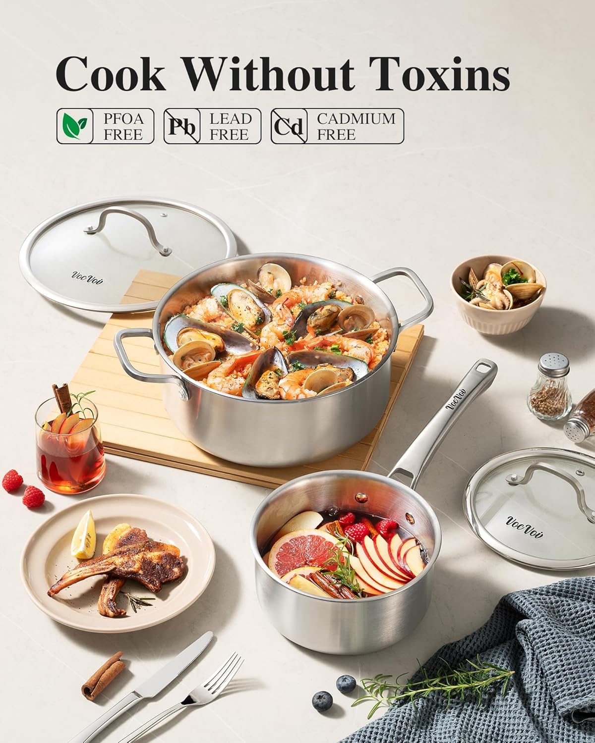 Stainless Steel Cookware Set 10-Piece