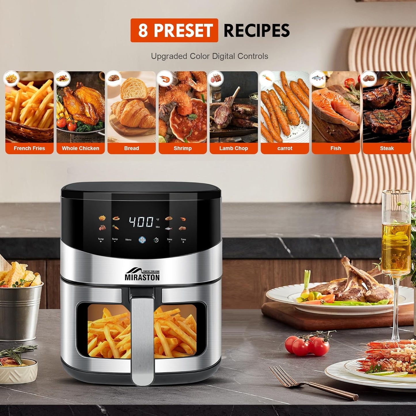 Smart Touchscreen Air Fryer 6.5 Quart