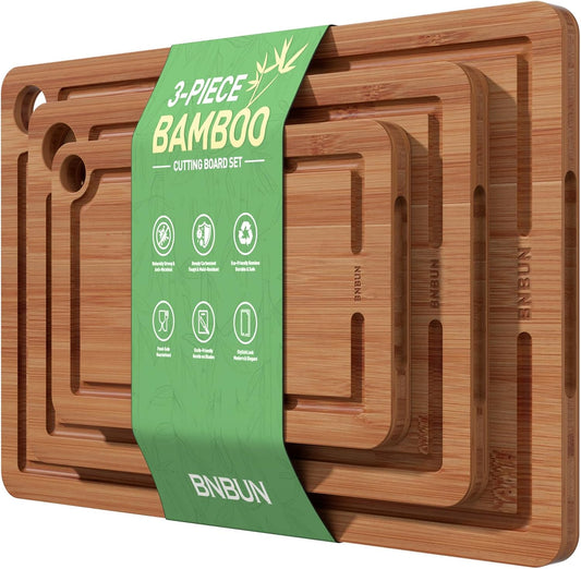 Premium Bamboo Cutting Board with Juice Groove