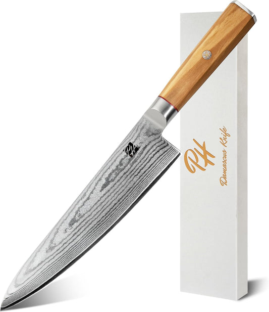 Premium Japanese Damascus Chef Knife 8-Inch
