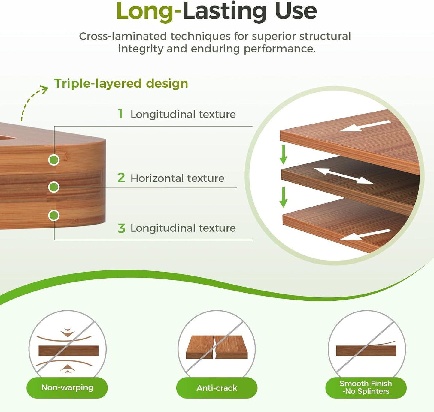 Premium Bamboo Cutting Board with Juice Groove
